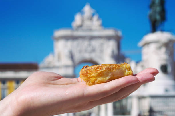 istock portuguese dessert pastel de nata on hand 807418628
