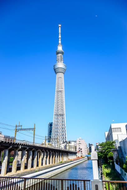 東京、日本: 東京スカイツリー、有名なタワー、東京のランドマーク - sky tree audio ストックフォトと画像