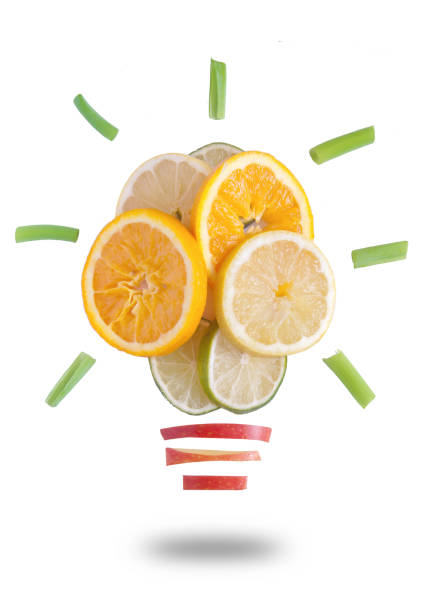 istock Healthy food ideas light bulb concept 807420026