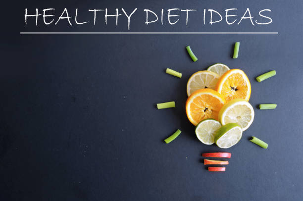 Healthy food ideas light bulb concept