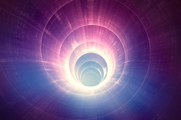 Colorful 3D tunnel Colorful 3D speed tunnel warp conceptual image, black hole stock pictures, royalty-free photos & images