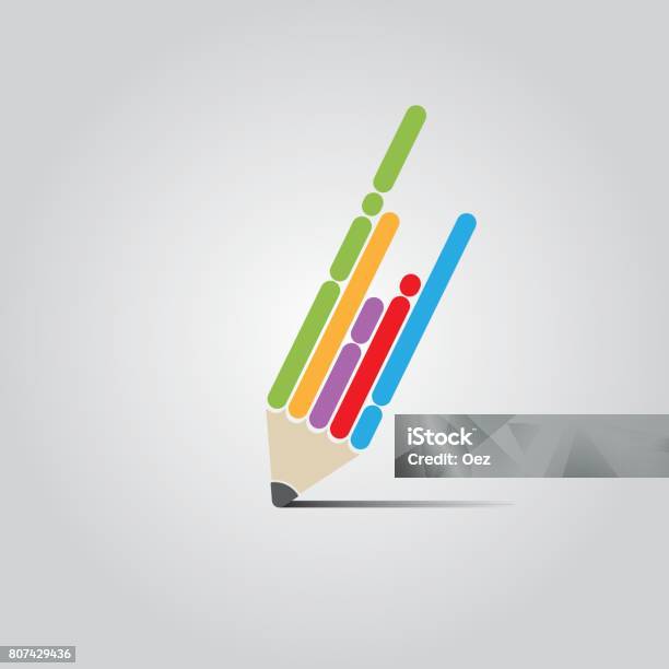 Flat Pen Design Stock Illustration - Download Image Now - Writing - Activity, Logo, Pencil