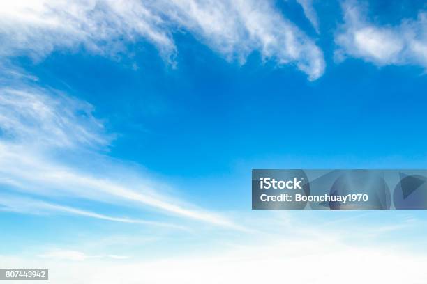 Beautiful Blue Sky With Cloud And Copy Space For Spring Summer Or Other Background Stock Photo - Download Image Now