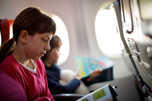 istock Enjoy my book in the airplane 807446786