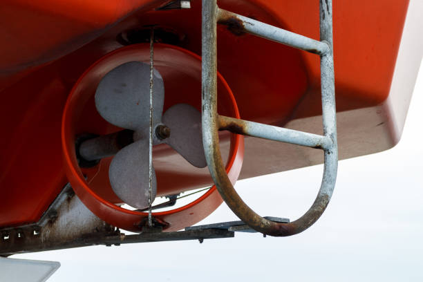 istock Screw propeller of rescue boat 807448168
