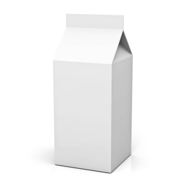istock Blank milk box or juice box retail package isolated on white background with shadow and reflection . 3D rendering 807452858