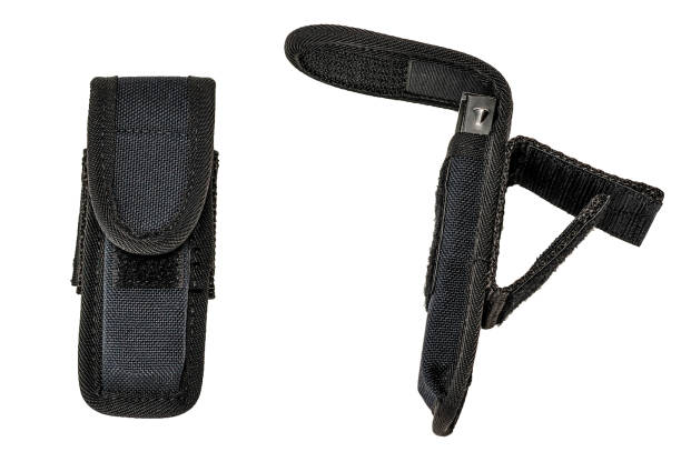 istock Carrying weapons case: military tactical cartridge pouch made from high-tech fabric with quick connection system, close up, isolated 807462652