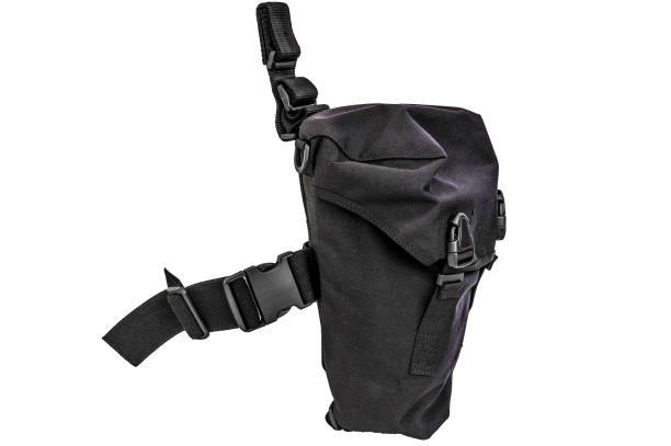 istock Carrying weapons case: military tactical cartridge belt for pouch made from high-tech fabric with quick connection system, close up, isolated 807463384