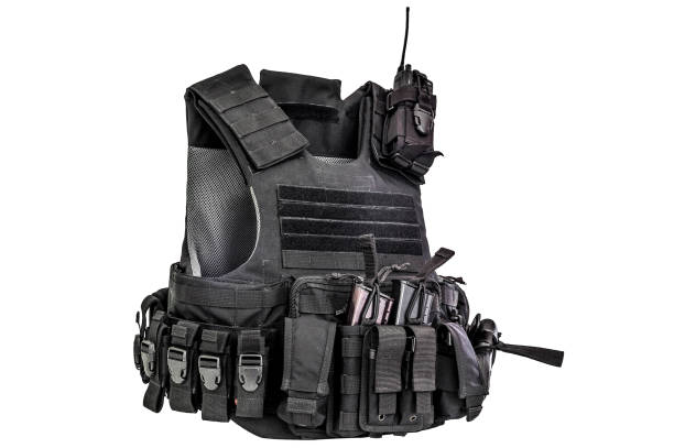 un gilet antiproiettile realizzato in tessuto high-tech con sistema di connessione rapido, primo - hiding carrying weapon handgun foto e immagini stock