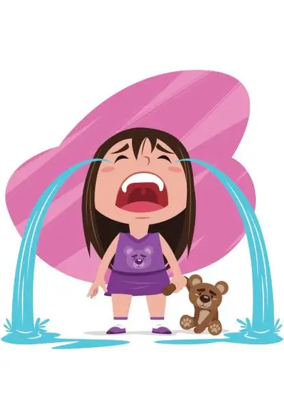 Vector illustration of Crying