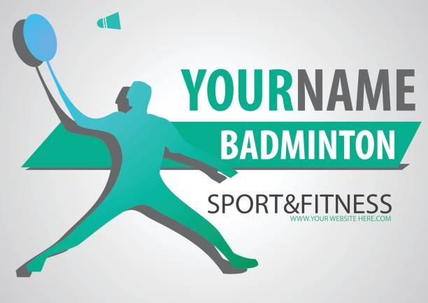 badminton court business brand symbol vector sport flat simple illustration art design. vector art illustration