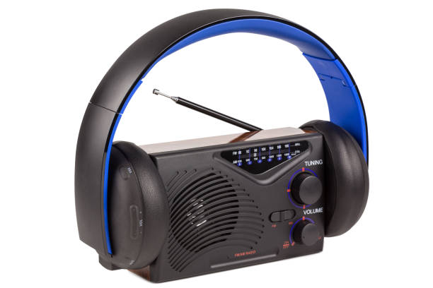istock retro radio with wireless headphones 807518956