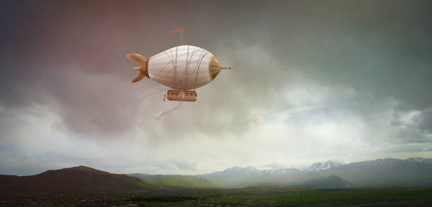 multi colored hot air balloon isolated on white
