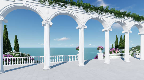 istock 3d render classic romantic style sea view mediteranian 807535826