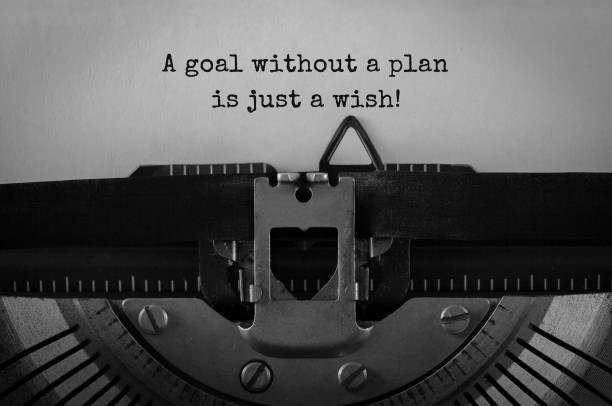 istock Text A goal without a plan is just a wish typed on retro typewriter 807545692