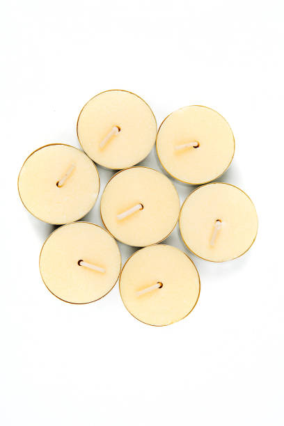 istock Scented wax votives isolated on a white background 807557330