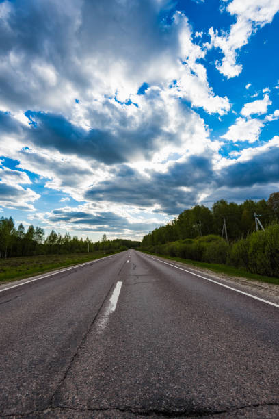 istock the road past  green meadows and woods 807573256