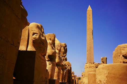 Lying obelisk of Hatshepsut in the Karnak Temple