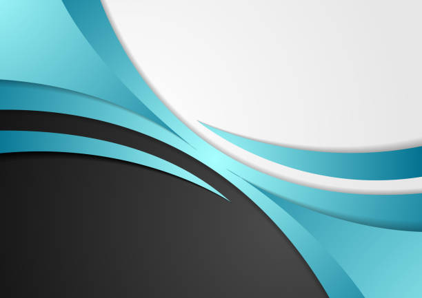 Abstract Corporate Background With Cyan Blue Waves Stock Illustration -  Download Image Now - Abstract Backgrounds, Gray Background, Black Color -  iStock