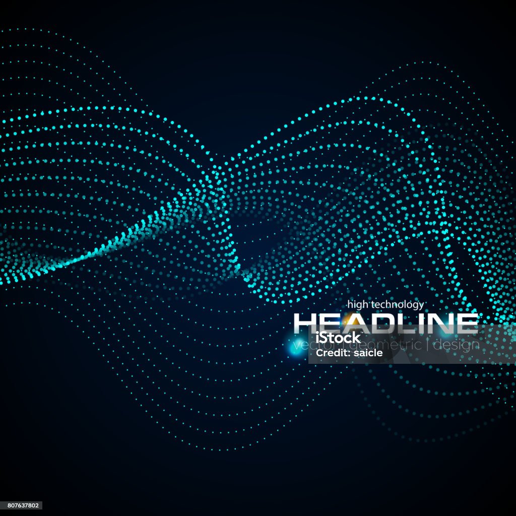 Shiny abstract futuristic hi-tech dotted line waves Shiny abstract futuristic hi-tech dotted line waves background. Vector design Curve stock vector