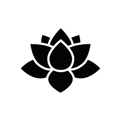 lotus flower icon, simple flower vector illustration, water lily sing