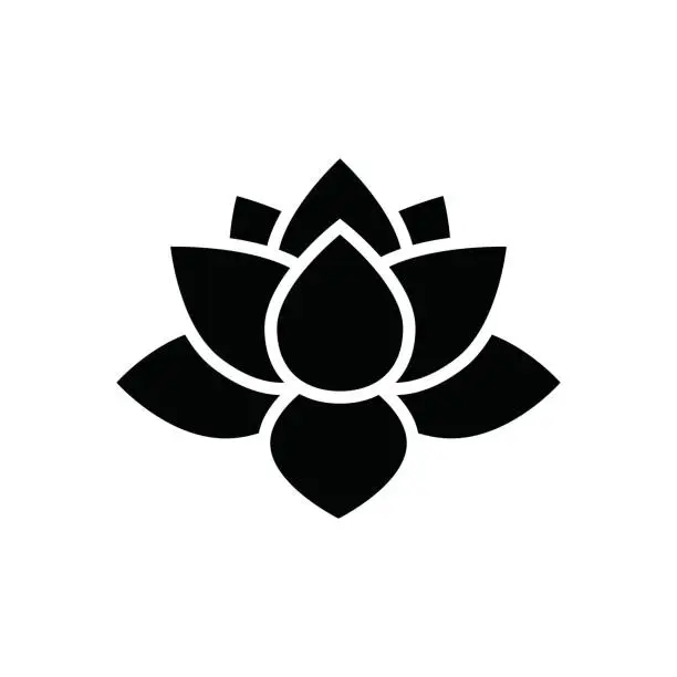 Vector illustration of lotus flower icon