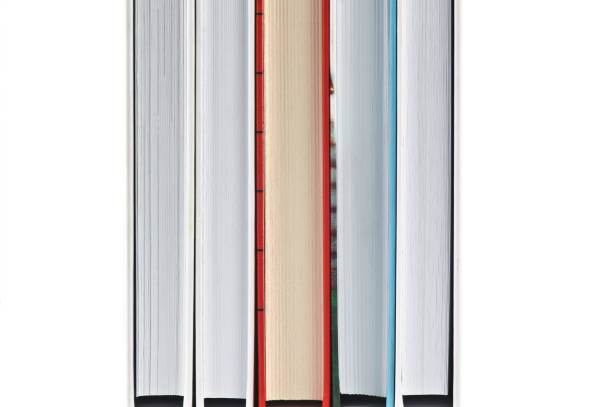 istock The ends of the books standing vertically on white background 807661654