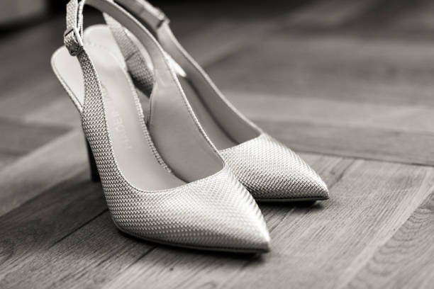 istock traditional white wedding shoes with beads 807734716