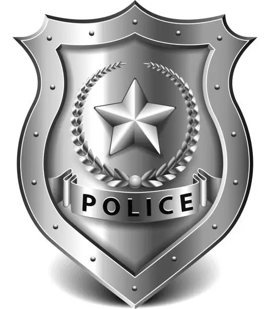 Vector illustration of Police badge isolated on white vector