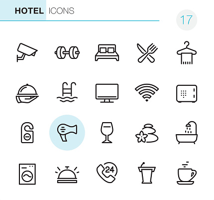 20 Outline Style - Black line - Pixel Perfect icons / Set #17