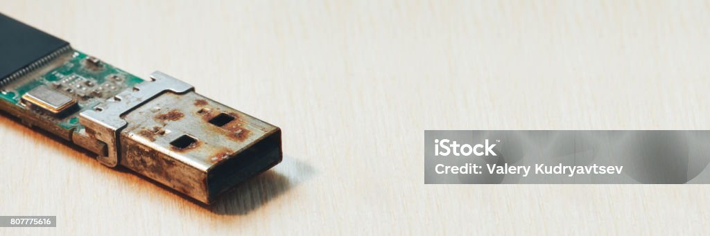 Usb Port Rusted Rusty Usb Flash Drive Connector Stock Photo - Download Image Now ...