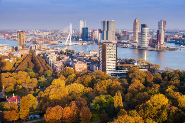 Aerial panorama of Rotterdam