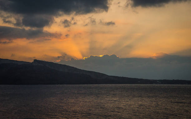istock Sunset from viewpoint in Oia on Santorini island in Greece 807780924