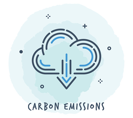 Line Style Vector Illustration for Lowering Carbon Emissions.