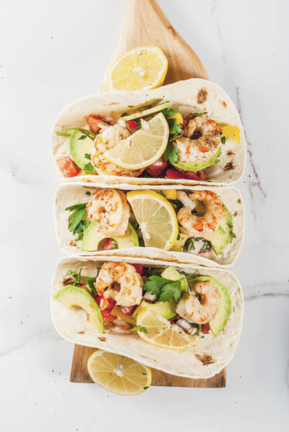 istock Tacos with salsa and shrimp 807800374