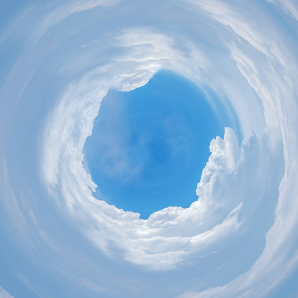 istock Circular clouds, A 360 spherical vision of the sky on a cloudy spring day 807818502