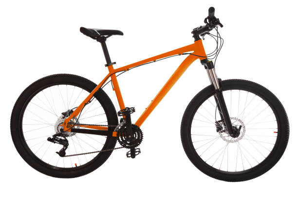 istock Orange mountain bike isolated on white background 807819972
