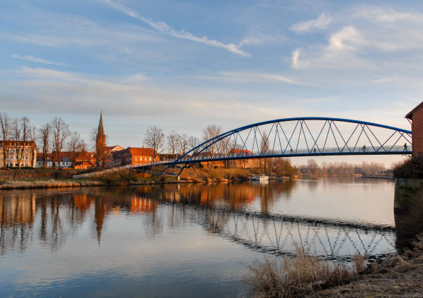Small town Nienburg on the river Weser