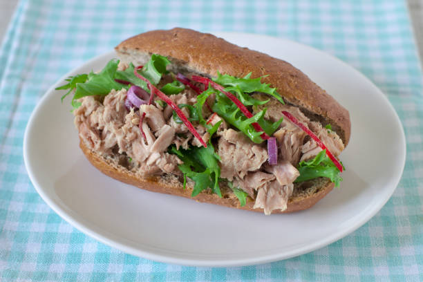 istock Healthy tuna sandwich with fresh vegetables 807822880
