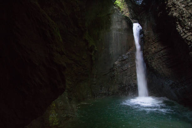 istock Small waterfall hidden in the Julian Alps 807828734
