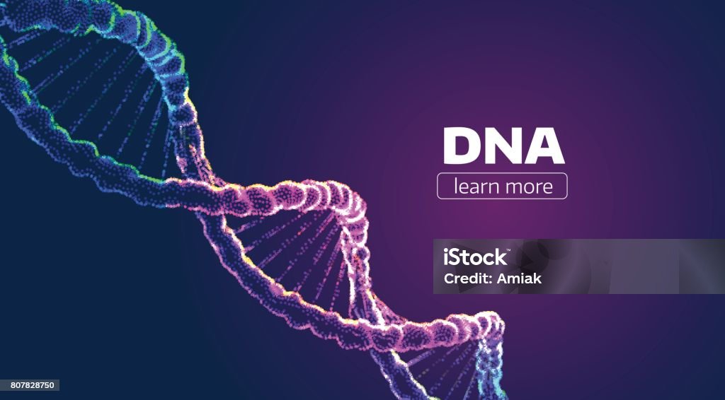 Abstraktes Vektor DNA-Struktur. Medizinischen Wissenschaft Hintergrund - Lizenzfrei DNA Vektorgrafik