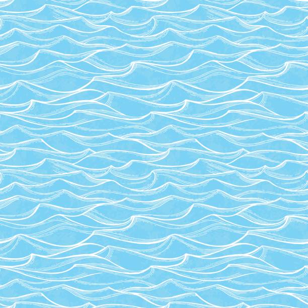 illustrations, cliparts, dessins animés et icônes de modèle sans couture de vagues de mer. - wave pattern water seamless