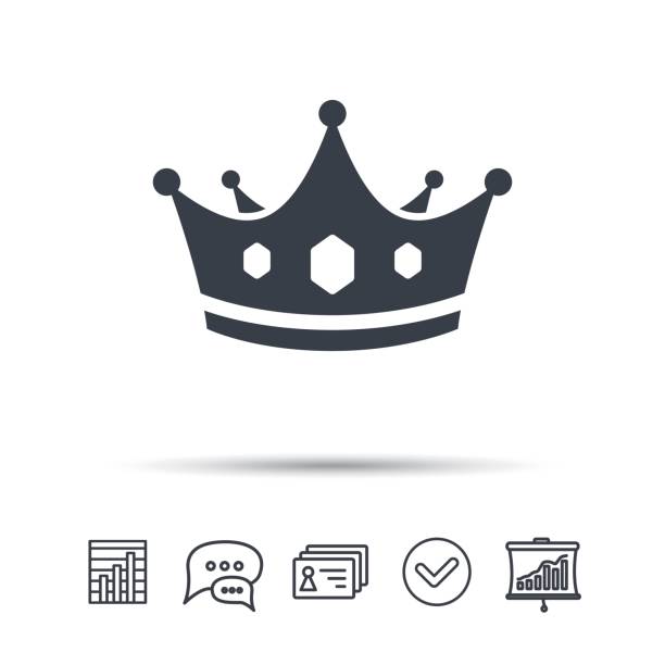 ilustrações de stock, clip art, desenhos animados e ícones de crown icon. royal throne leader sign. - king nobility talking jewel