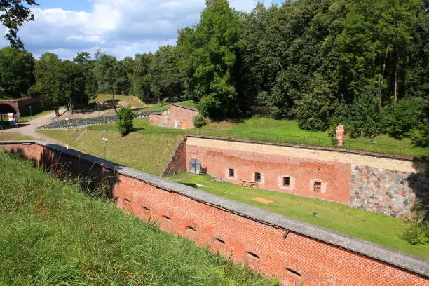 Old brick Boyen fortress in Gizycko, Poland.