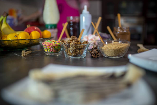 istock Making of home made pancakes. 807888670
