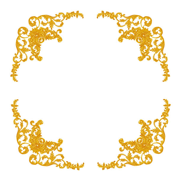 istock Ornament elements, vintage gold floral designs 807898512