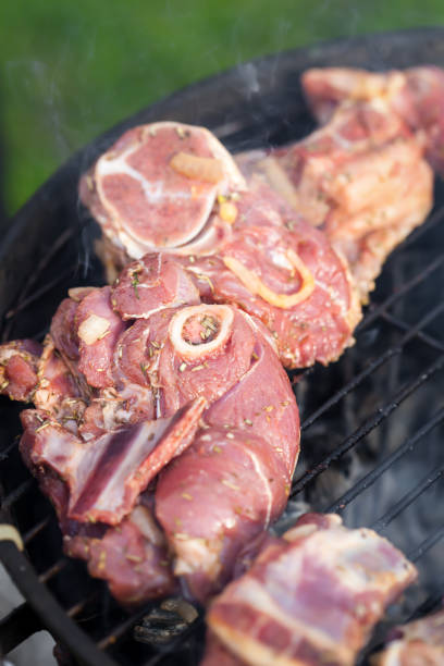 istock Cooking grilled red meat on barbeque 807904864