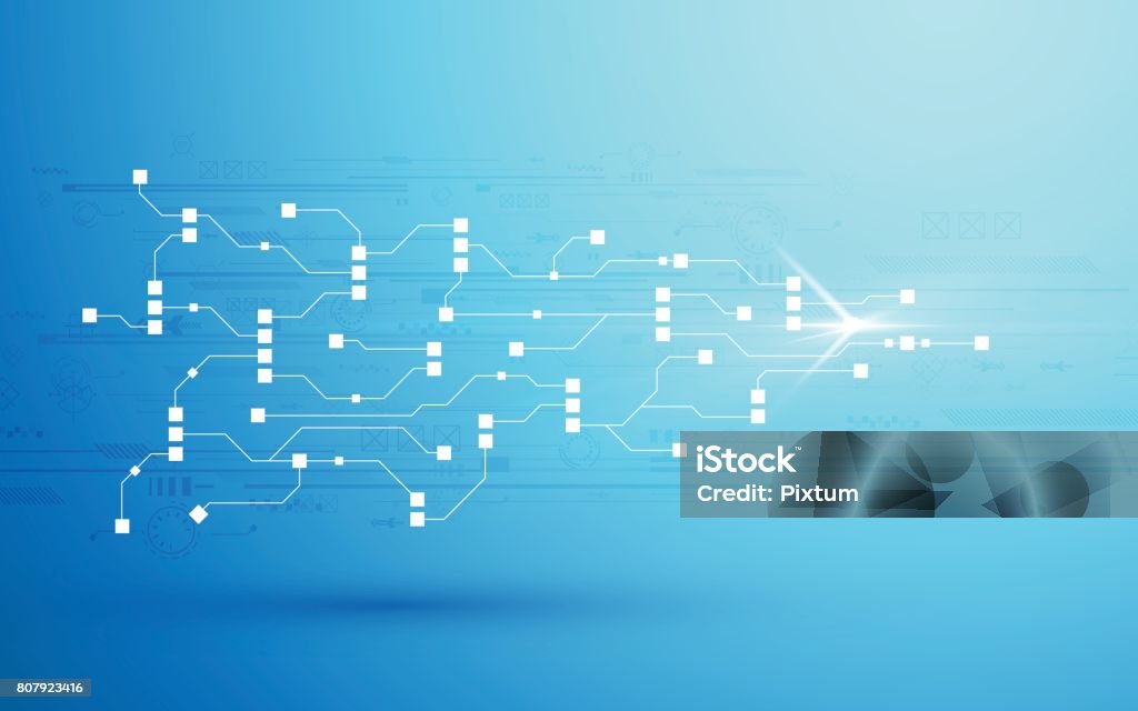 circuit abstraite blockchain fond de concept de réseautage - clipart vectoriel de Bande passante libre de droits