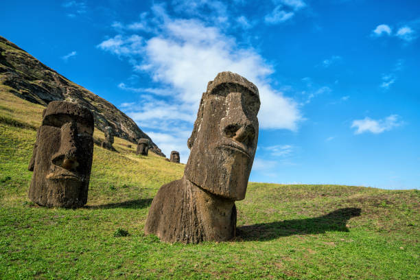 istock Moai statues in the Rano Raraku Volcano in Easter Island, Chile 807958704