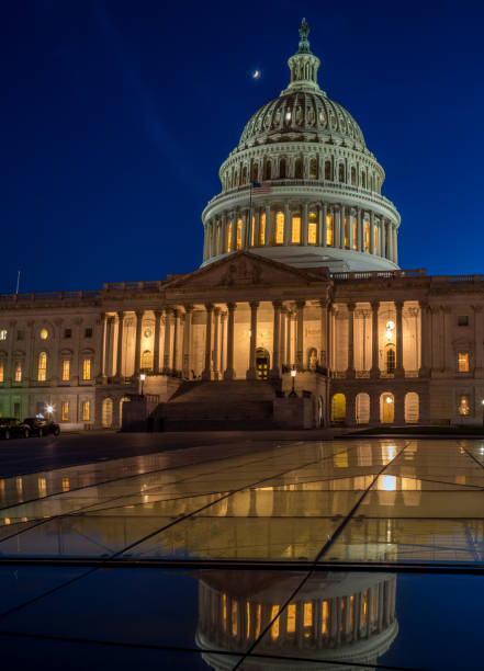 istock Long Exposure Picture of the US Capitol Building 807986340